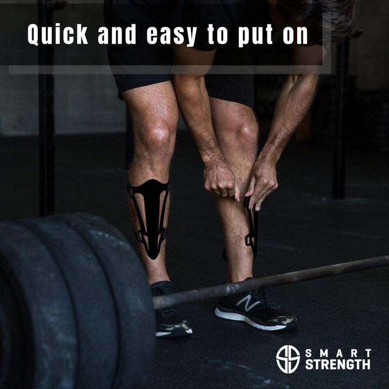 SMART STRENGTH Deadlift Shin Guards, Box Jump Shin Guard Protector, Smart Shin Shields best workout protection for Deadlifts, CrossFit, Weightlifting, Powerlifting, Jumps, 2.5 mm hard bearing grade plastic Pair of 2 - Image 3
